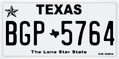 TX license plate BGP5764