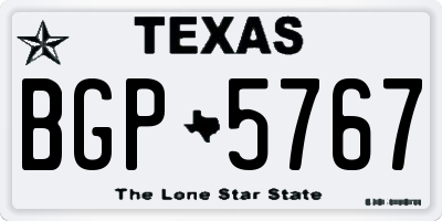 TX license plate BGP5767