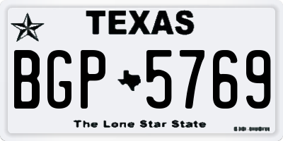 TX license plate BGP5769
