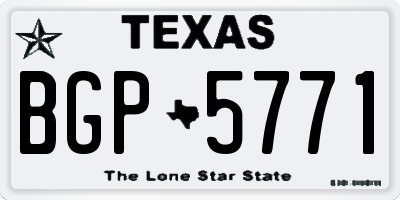 TX license plate BGP5771