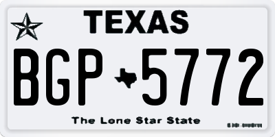 TX license plate BGP5772