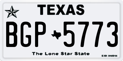 TX license plate BGP5773