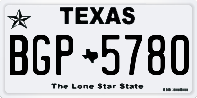 TX license plate BGP5780