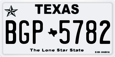 TX license plate BGP5782