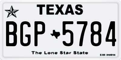 TX license plate BGP5784