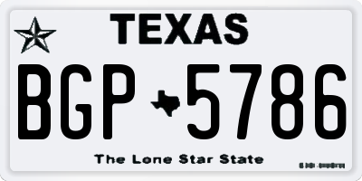 TX license plate BGP5786