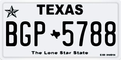 TX license plate BGP5788