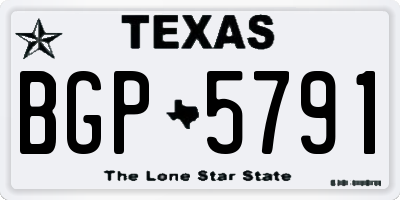 TX license plate BGP5791