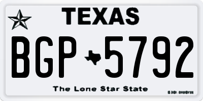 TX license plate BGP5792