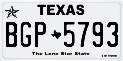 TX license plate BGP5793