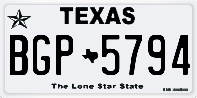 TX license plate BGP5794