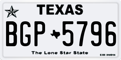 TX license plate BGP5796