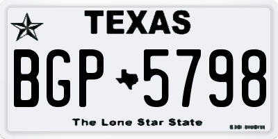 TX license plate BGP5798