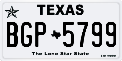 TX license plate BGP5799