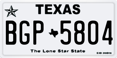 TX license plate BGP5804