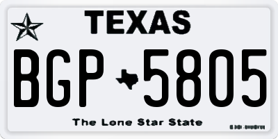TX license plate BGP5805