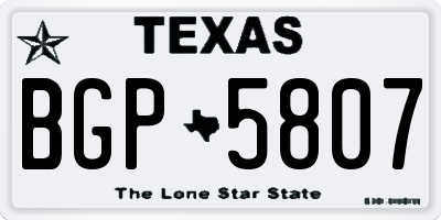 TX license plate BGP5807