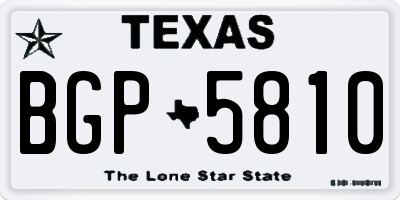 TX license plate BGP5810