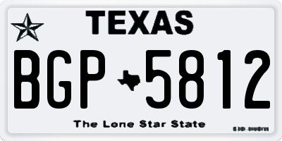 TX license plate BGP5812