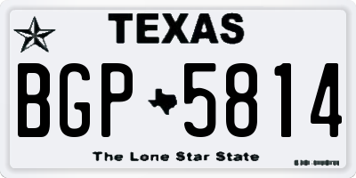 TX license plate BGP5814