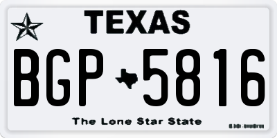 TX license plate BGP5816