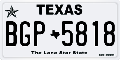 TX license plate BGP5818