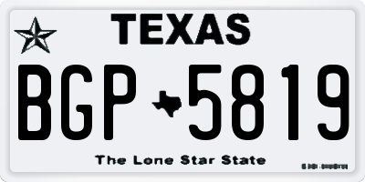 TX license plate BGP5819