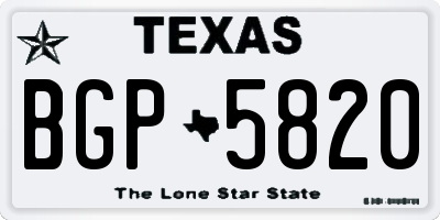 TX license plate BGP5820