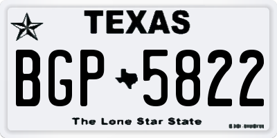 TX license plate BGP5822
