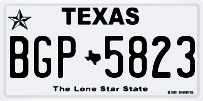 TX license plate BGP5823