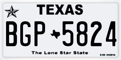 TX license plate BGP5824