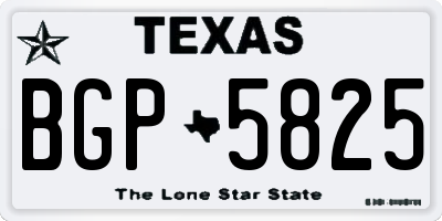 TX license plate BGP5825