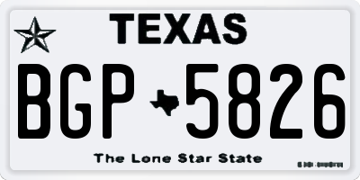 TX license plate BGP5826