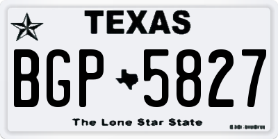 TX license plate BGP5827
