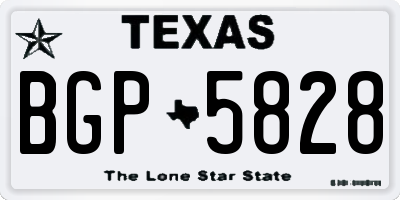 TX license plate BGP5828
