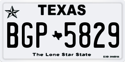 TX license plate BGP5829