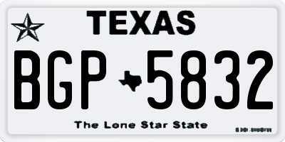 TX license plate BGP5832