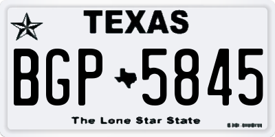 TX license plate BGP5845
