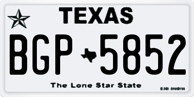 TX license plate BGP5852