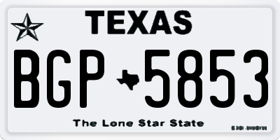 TX license plate BGP5853