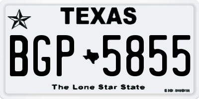 TX license plate BGP5855
