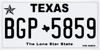 TX license plate BGP5859