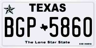 TX license plate BGP5860