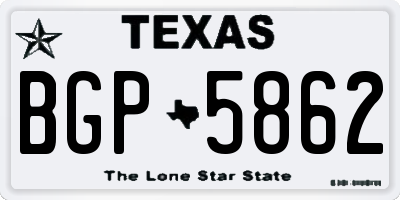 TX license plate BGP5862