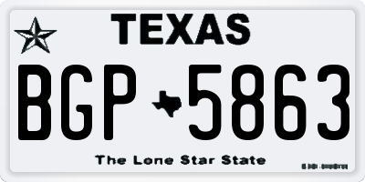 TX license plate BGP5863