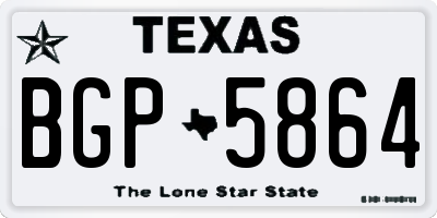 TX license plate BGP5864