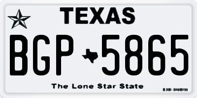 TX license plate BGP5865