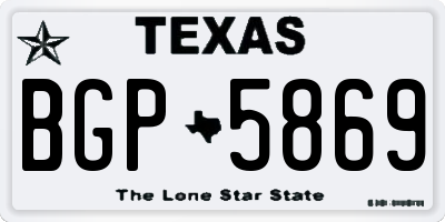 TX license plate BGP5869