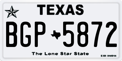 TX license plate BGP5872