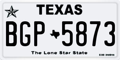 TX license plate BGP5873